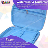 Toyshine Space Theme Hardtop Pencil Case with Compartments - Kids Large Capacity School Supply Organizer Students Stationery Box - Girls Pen Pouch- Blue - M2