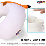 Toyshine Fox Travel Neck Pillow for Airplane, Car, Train Neck Support for Sleeping Resting, Soft Memory Foam Insert and Cute Pink Unicorn Animal Plush Pillow Cover Chirldren Gifts- M4