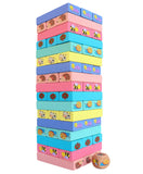 Toyshine 51 Pcs Printed Educational Wooden Stacking Tumling Tower Blocks Toys, Building Blocks for Kids