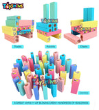 Toyshine 51 Pcs Printed Educational Wooden Stacking Tumling Tower Blocks Toys, Building Blocks for Kids