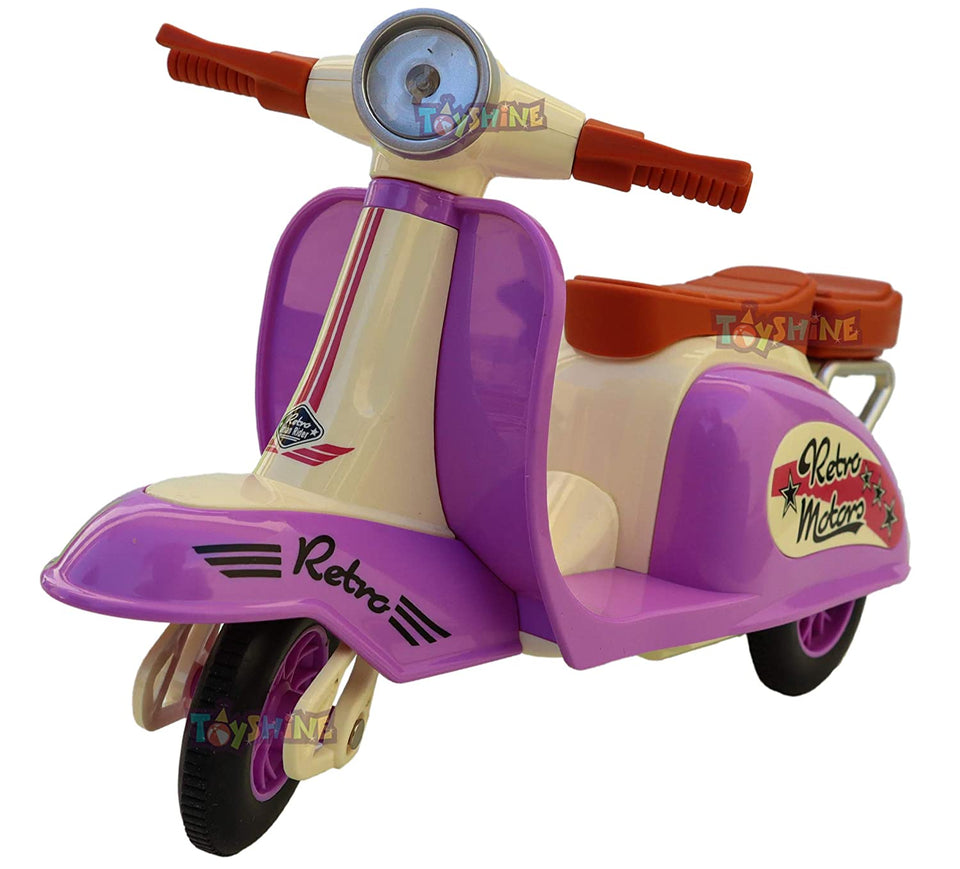 Toyshine Friction Scooter with Sounds, Push n Go Bike for Kids, Best Birthday Gift for Boys, Girls, Toddlers Ages 3+ Purple