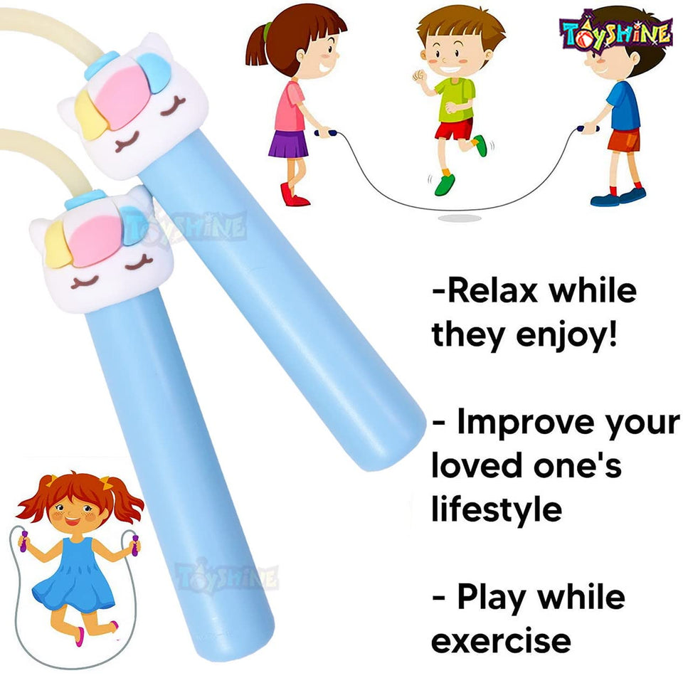 Toyshine Kids Skipping Rope Jump Rope, 6.5 ft Adjustable PVC Skipping Rope for Boys and Girls Fitness, Unicorn