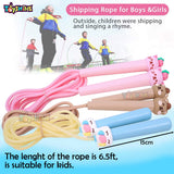 Toyshine Kids Skipping Rope Jump Rope, 6.5 ft Adjustable PVC Skipping Rope for Boys and Girls Fitness, Unicorn