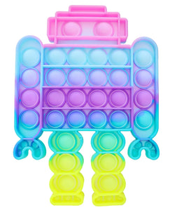 Toyshine Pack of 1- Robot- Fidget Popping Sounds Toy, BPA Free Silicone, Push Bubbles Toy for Autism Stress Reliever, Sensory Toy