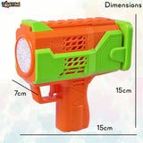 Toyshine 15 Holes Powerful Automatic Rechargeable Bubble Gun Machine with 2 Refil Bottles Bubble Blaster for Adults Kids Birthday Wedding Party - Orange