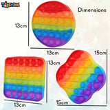 Toyshine 3pc of Circle, Square and Curve Square Fidget Popping Sounds Toy