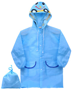 Toyshine Cartoon Bus Raincoat for Girls Boys Waterproof Raincoat Toddler Rainwear for Children Kids 3-6 years old