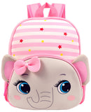 Toyshine 12" Cute Elephant Face Backpack for Kids Girls Boys Toddler Backpack Preschool Nursery Travel Bag,Mini Size - Pink