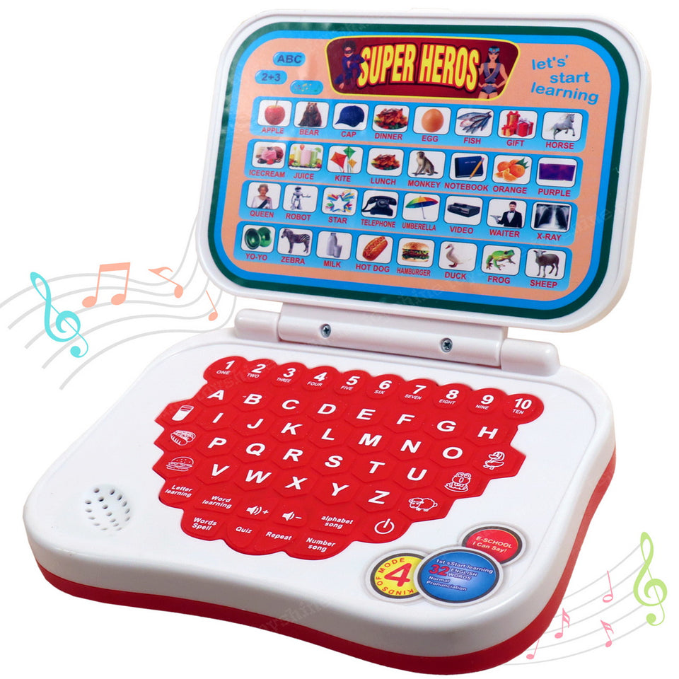 Toyshine Multifunction Contents Learning Kids Laptop Montessori Toy Child Education Game Fun and Learn Activity Children's Laptop-Red