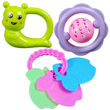Toyshine Pack of 3 Non -Toxic Essentials First Baby Rattle Set Teething Set Infant Rattle Toys for Babies 0-6 Months -Model C