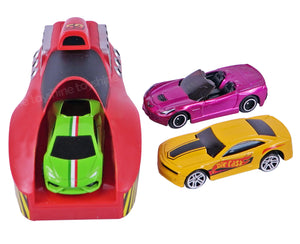 Toyshine Rapid Launcher Play Set Toy with 3 Die Cast Metal Cars Toddler Racing Car Quick Action Racing Set for Boys and Girls