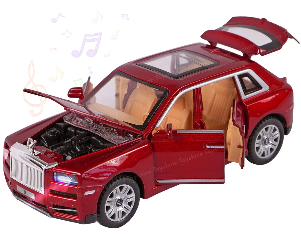 Toyshine 1:32 Scale Rolls-Royce Phantom Model Alloy Six Side Open Die-Cast Pull Back Toy Car with Sound and Light Echo Car Model Toy - Maroon