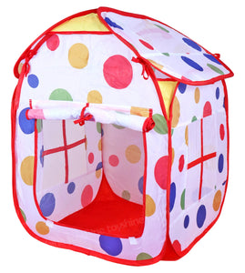 Toyshine Foldable Polka Dots Kids Children's Ball Pit Indoor-Outdoor Pop-Up Play Tent House Toy, White Red (2-4 Years) -B