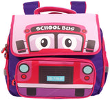 Toyshine Cute School Bus Design Rectangular Shape Bagpack for Preschool | kindergarten | KG-1 | KG-2| School Picnic Travel Bag For Kids Age 2-7yrs (Pink)