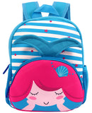 Toyshine 12" Cute Myramid Face Backpack for Kids Girls Boys Toddler Backpack Preschool Nursery Travel Bag,Mini Size - Blue