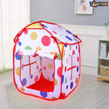Toyshine Foldable Polka Dots Kids Children's Ball Pit Indoor-Outdoor Pop-Up Play Tent House Toy, White Red (2-4 Years) -B