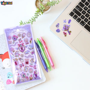 Toyshine 4 Sheets Self-Adhesive Craft Jewels and Gems Rhinestones Sticker for Kids Room Scrapbooking Notebook Project Practicles Decoration and Fun Birthday Gift Party Supplies Reward -Multi