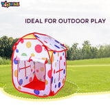 Toyshine Foldable Polka Dots Kids Children's Ball Pit Indoor-Outdoor Pop-Up Play Tent House Toy, White Red (2-4 Years) -B