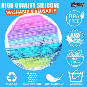Toyshine Pack of 1- Big Octagon 82 Bubbles Pop it Popping Sounds Toy, Push Bubbles for Autism Stress Reliever, Sensory Pop It Toy- Purple Mulitcolor