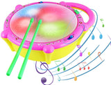 Toyshine Flash Drum with 3D Lights, Music Baby Toy for 2 3 4 Year Kid Boy Girl