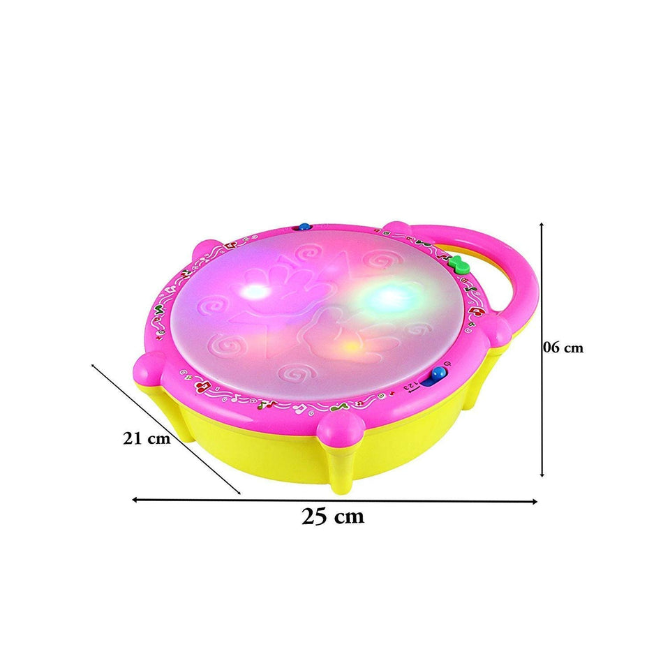 Toyshine Flash Drum with 3D Lights, Music Baby Toy for 2 3 4 Year Kid Boy Girl