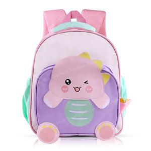 Toyshine 11" Cute Dino Theme Kindergarten Backpack for Kids Girls Boys Toddler Backpack Preschool Nursery Travel Bag Picnic Bag, Mini Size - Purple