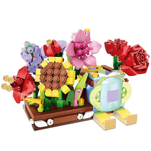 Toyshine Flower Building Blocks Toy kit, Artificial Flowers for Home, Mini Bricks Building Blocks Sets, DIY Decoration Home, Gift for Girls and Boys (752PCS)