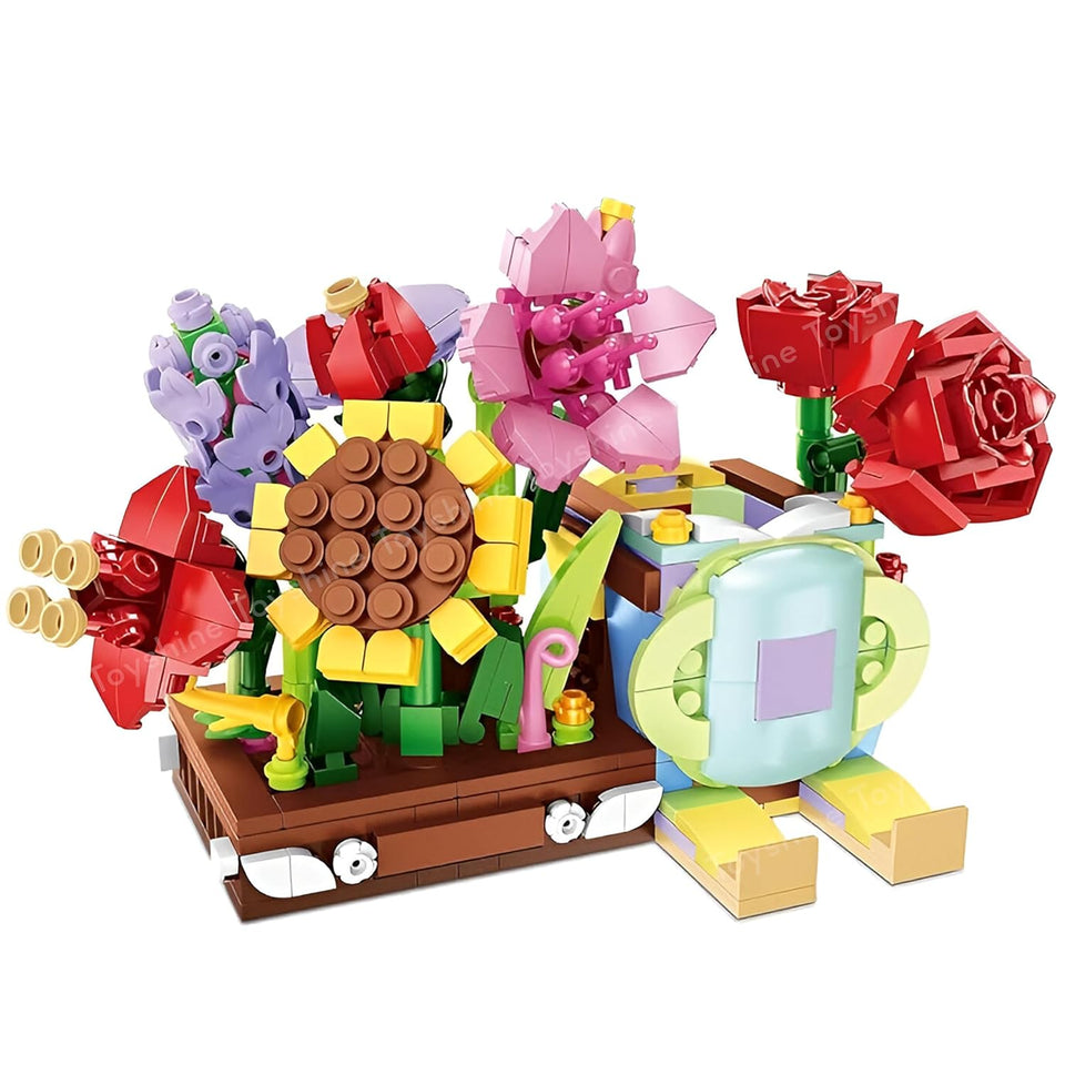 Toyshine Flower Building Blocks Toy kit, Artificial Flowers for Home, Mini Bricks Building Blocks Sets, DIY Decoration Home, Gift for Girls and Boys (752PCS)