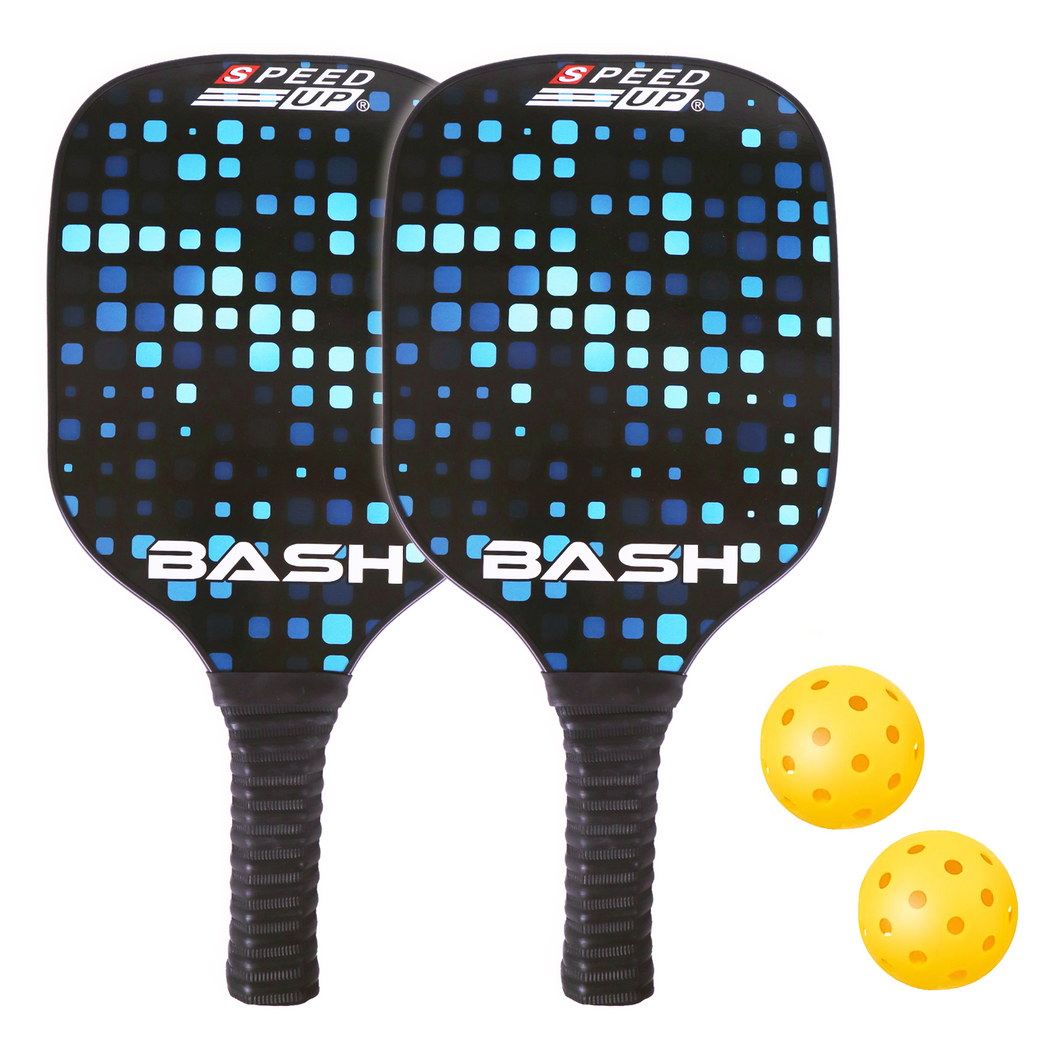 Toyshine Speed Up Wooden Pickleball Paddles Set - 2 Lightweight Rackets with 2 Pickleballs Fun Play Game for All Ages Indoor Outdoor Garden Ground Park Play