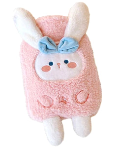 Toyshine Hot Water Bottle 1000mL with Cute Stuffed Plush Rabbit Animal Cover for Kids Great Hand Warmer for Pain Relief Hot and Cold Therapy - Pink
