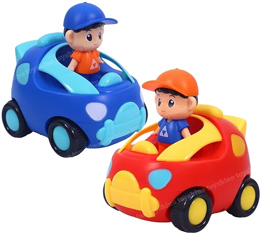 Toyshine Pack of 2 Push and Go Play Set Friction Powered Toys (Red-Blue)