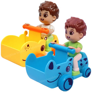 Toyshine Pack of 2 Push and Go Girl and Boy Play Set Friction Powered Toys for Kids 2 3 4 5 Years Old