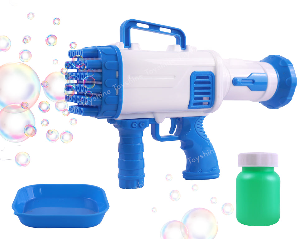 Toyshine Rocket Boom 32 Hole Bubble Blaster for Kids | High Volume Bubble Gun with Solution | Ultimate Bubble Fun Maker - Blue