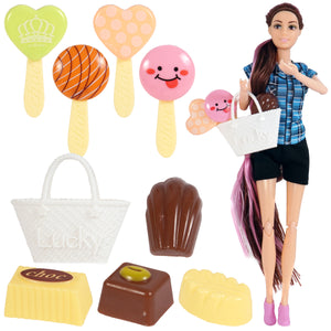 Toyshine Beauty Doll with Candy Set Delightful and Imaginative Pretend Play Role Toy for Girls Age 3+