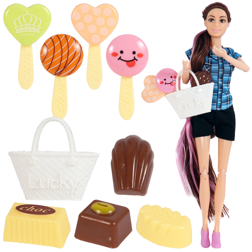 Toyshine Beauty Doll with Candy Set Delightful and Imaginative Pretend Play Role Toy for Girls Age 3+