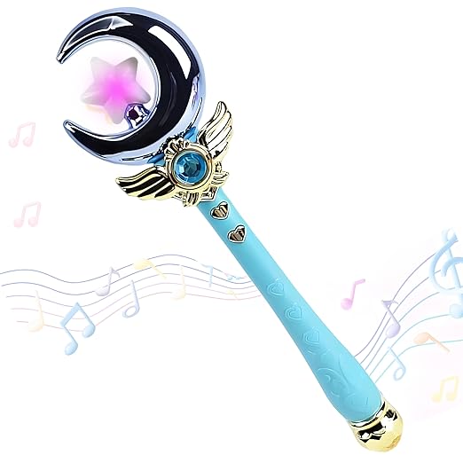 Toyshine Princess Fairy Magic Wand Moon Styling Stick Flashing Toy with Music and Light for Kids - D