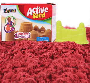 Toyshine Creative Sand for Kids – Natural Sand Kit for Kids Activity Toys | Soft Sand Clay Toys for Kids Boys Girls Without Mould - 500G, RED