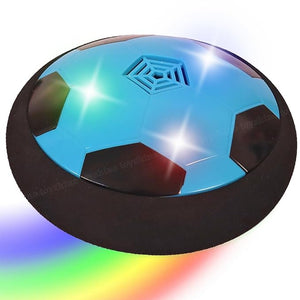 Toyshine Air Power Soccer Rainbow Hover Disc Toy with Foam Bumpers and Light-Up LED Lights, Kids Sports Ball Game for Indoor & Outdoor Play, Gift for Kids - Blue