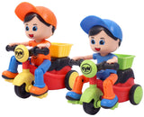 Toyshine Pack of 2 Push and Go Boy Play Set Friction Powered Toys - Cycle boy