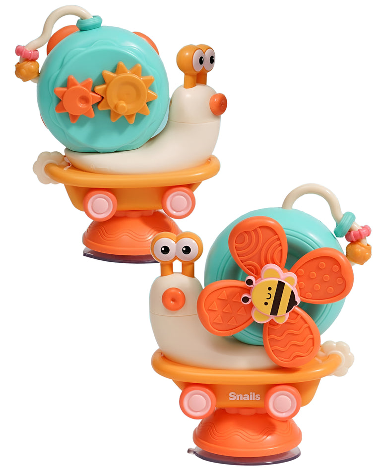 Toyshine Spin and Stimulate Soothing Sensory High Chair Snail Toy with Suction Cup Spinner Montessori Toys for Babies Infants and Toddlers