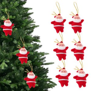 Toyshine 6 Pc Cute Mini Santa Claus Christmas Tree Hanging Decorations Xmas Tree Ornaments Santa Claus Toy Doll for Kids & Christmas Decor