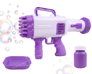 Toyshine Rocket Boom 32 Hole Bubble Blaster for Kids | High Volume Bubble Gun with Solution | Ultimate Bubble Fun Maker - Purple