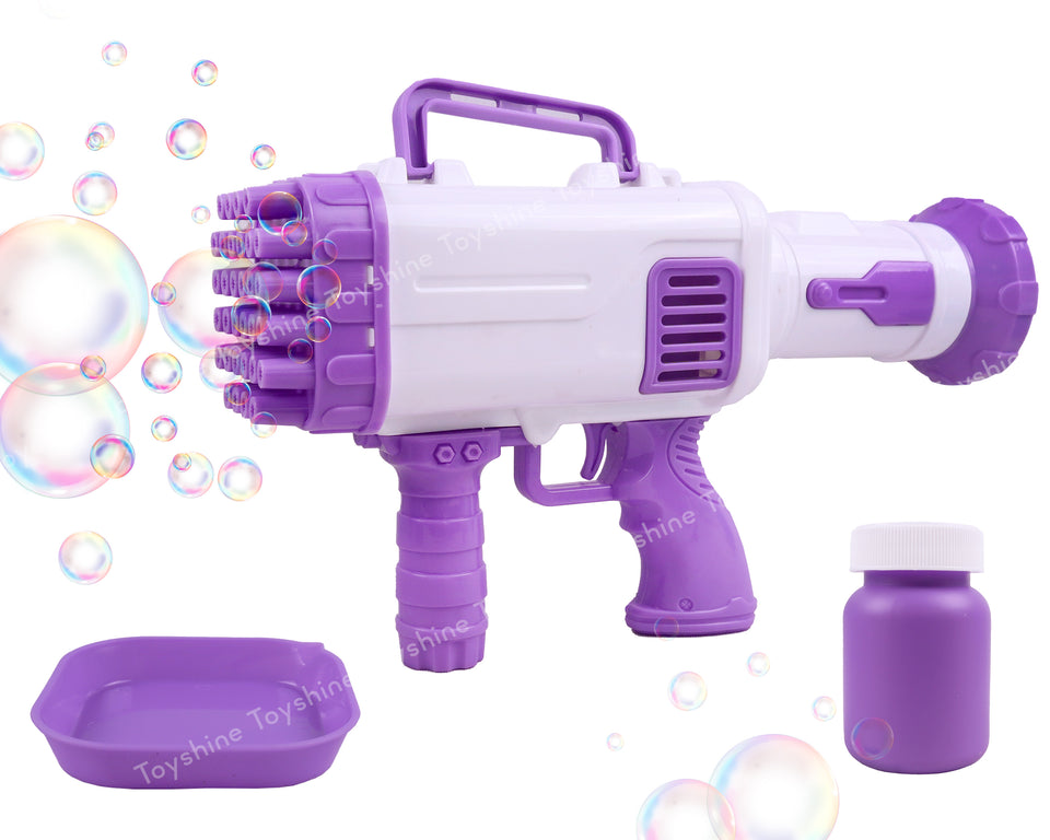 Toyshine Rocket Boom 32 Hole Bubble Blaster for Kids | High Volume Bubble Gun with Solution | Ultimate Bubble Fun Maker - Purple
