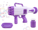 Toyshine Rocket Boom 32 Hole Bubble Blaster for Kids | High Volume Bubble Gun with Solution | Ultimate Bubble Fun Maker - Purple