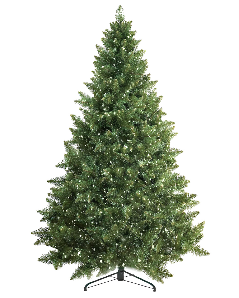 Toyshine 6 feet Artificial X-Mas Snow Pine Tree Christmas Tree with Metal Stand Base for Indoor and Outdoor Home Living Room Office Church Decor