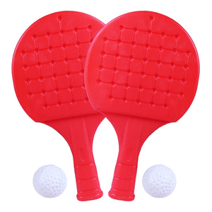 Toyshine Junior Portable Easy to Carry Lite Weight Plastic TT Racket Set Includes 2 Racquets and 2 Balls Tennis Toy Indoor & Outdoor Sports Equipment for Kids Birthday Gift - Multi