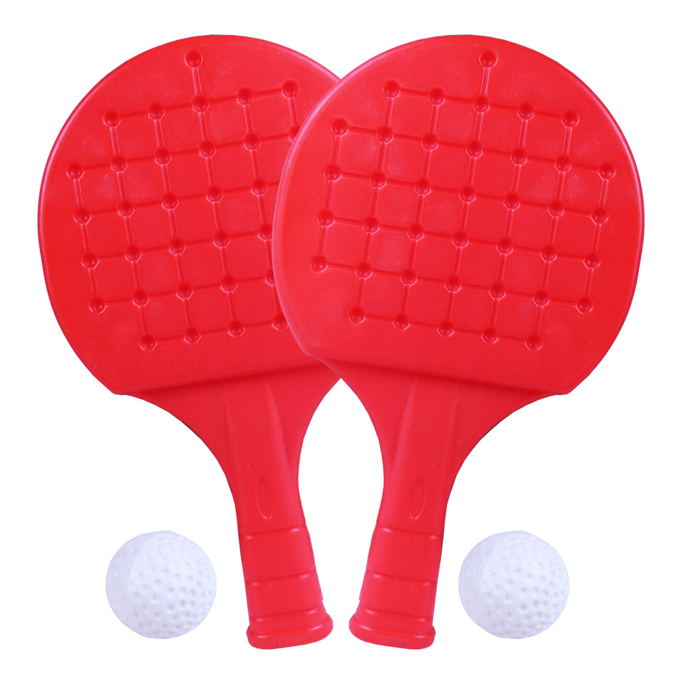 Toyshine Junior Portable Easy to Carry Lite Weight Plastic TT Racket Set Includes 2 Racquets and 2 Balls Tennis Toy Indoor & Outdoor Sports Equipment for Kids Birthday Gift - Multi