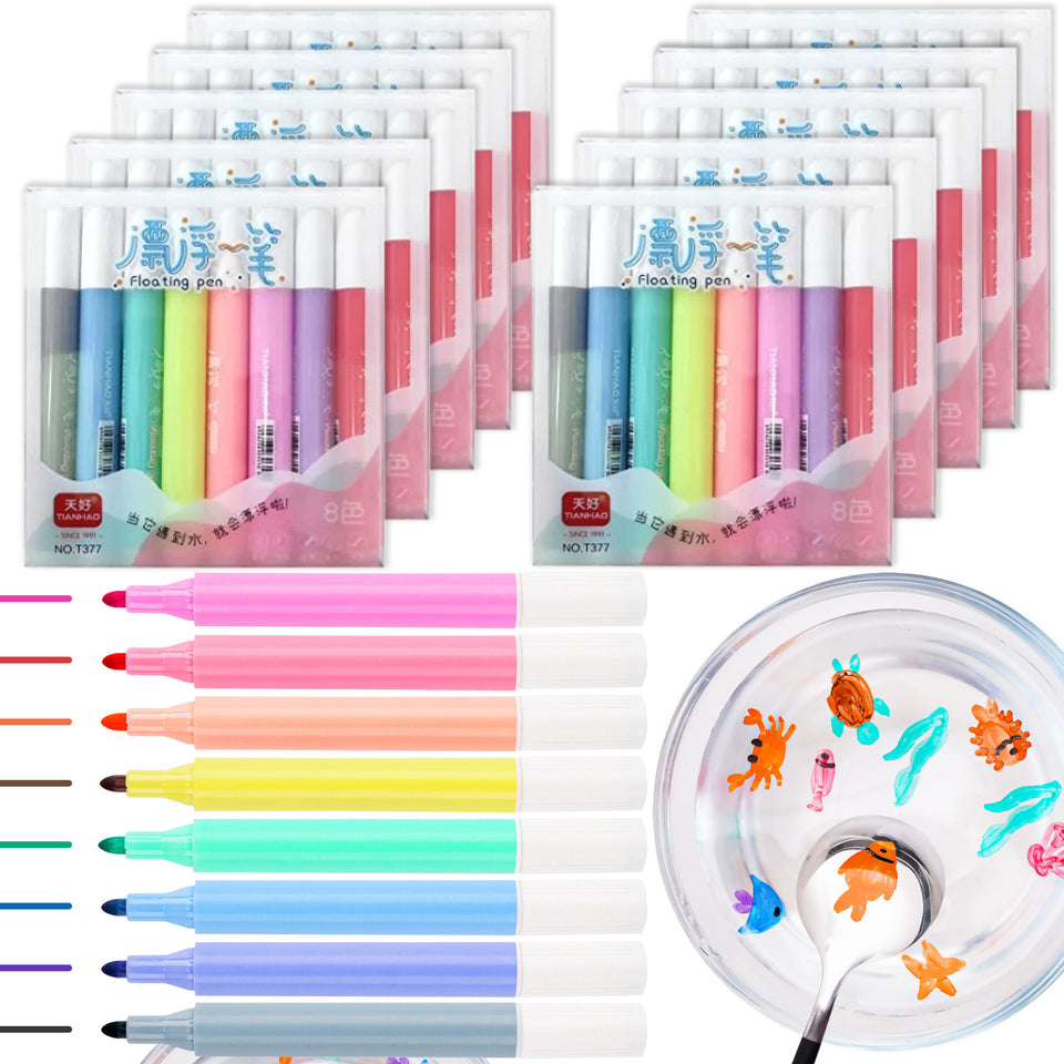 Toyshine Combo Pack of 10 Set Making Magic Doodle Water Erasable Markers Floating Pens Floating Ink Pen Set | Birthday Party Return Gift Party Favor for Kids Boys Girls