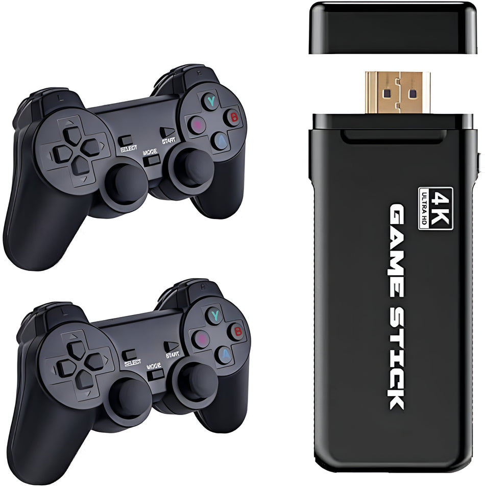 Toyshine Wireless USB Video Game Console Game Stick Built-in 3000 Classic Games 8 Bit Mini Retro Controller HDMI Output Dual Player- 4K Ultra HD Game Stick