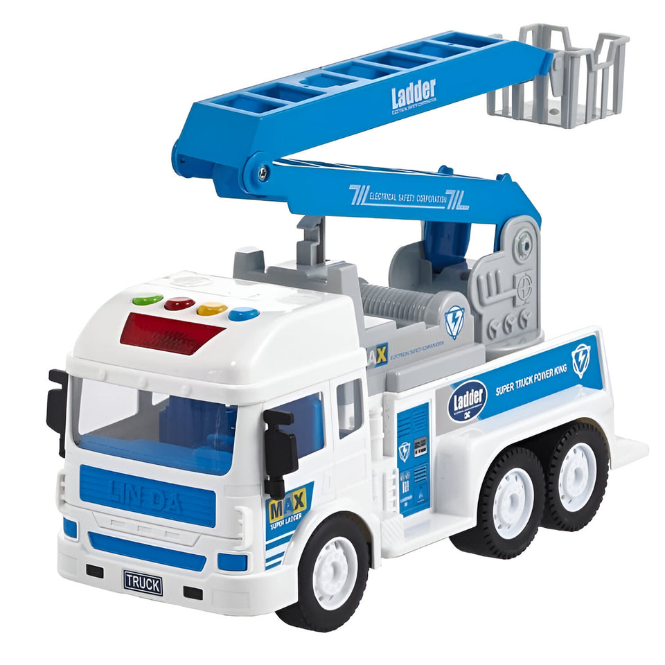 Toyshine 1:16 Scale 360° Rotation Repair Lifter Cum Rescue Ladder Holder Musical Friction Powered Toy Truck for Kids 3+ Years